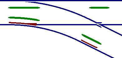 Leitschienenweiche mit Zusatzbauteilen