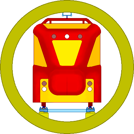Untergrundwurm im Tunnel, Querschnitt