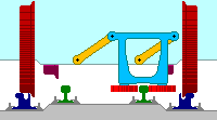 Radsatz Schaubild - rechts abzweigend - Leitrollen rechts